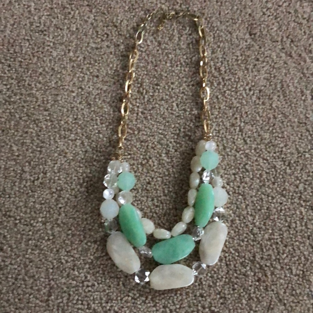 Turquoise and Marble stone necklace
